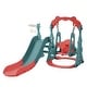 preview thumbnail 28 of 37, Slide and Swing Set 3 in 1, Kids Playground Climber Swing Playset Red