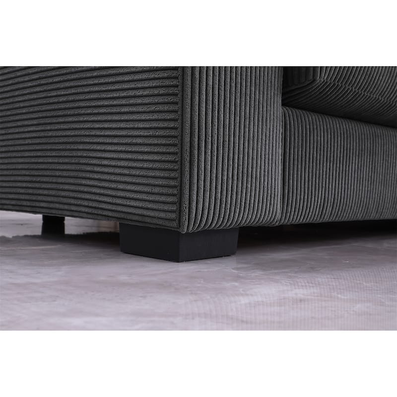 Upholstered Sectional Sofa - Dark Grey