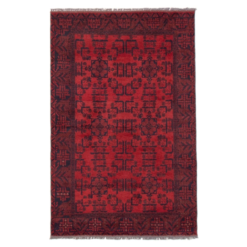 ECARPETGALLERY Hand-knotted Khal Mohammadi Red Wool Rug - 4'0 x 6'0 - Red - 4'0 x 6'0