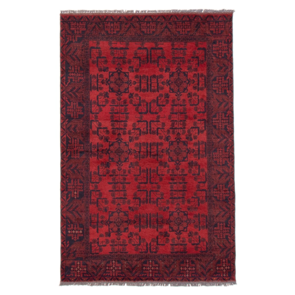 ECARPETGALLERY Hand-knotted Khal Mohammadi Red Wool Rug - 4'0 x 6'0