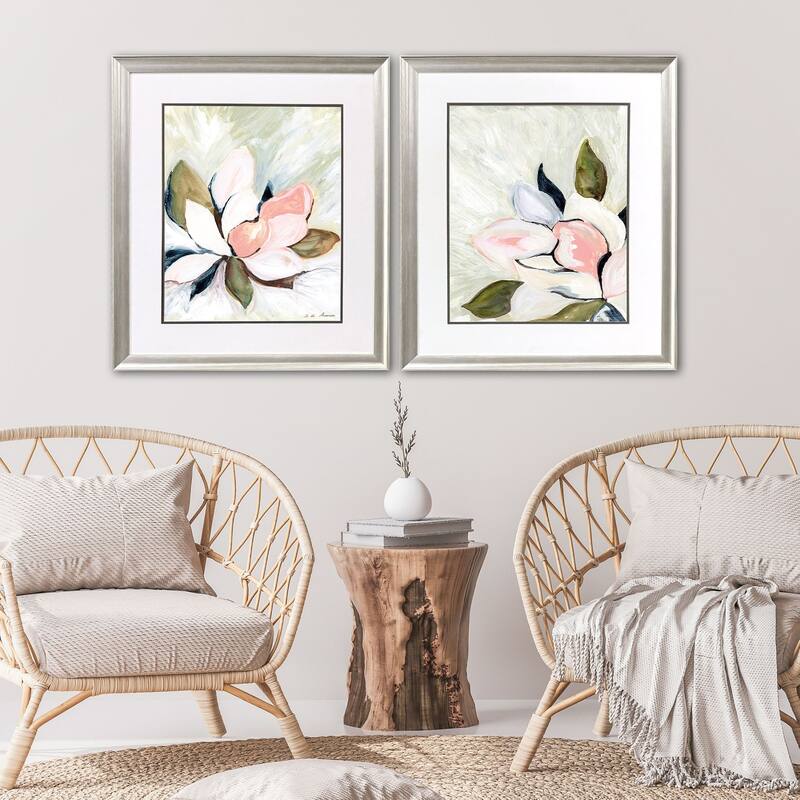Paragon Floral Burst Framed Art - Set of 2 - 2-piece Set