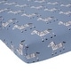 preview thumbnail 2 of 3, Lambs & Ivy Signature Zebra Blue Organic Cotton 2-Pack Fitted Crib Sheets