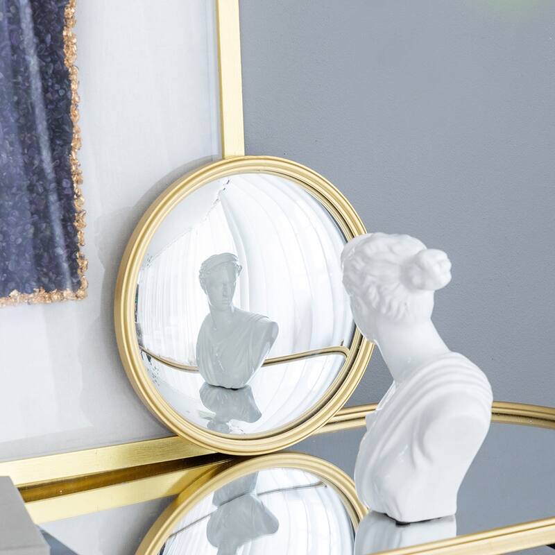 Gold Round Mirror Mirror with Iron Frame