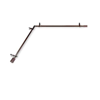 Wood 13-16" Corner Window Curtain Rod - Single Rod for Draperies & Panels - 48