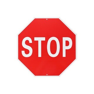Stop Lettering Signage Stop Sign Aluminum,White Letters on Red Background - White Letters On ...