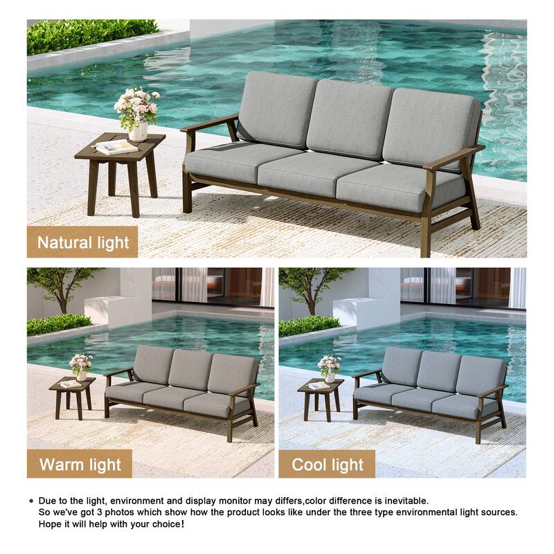 2-Piece Teak Outdoor Sofa Set with Table