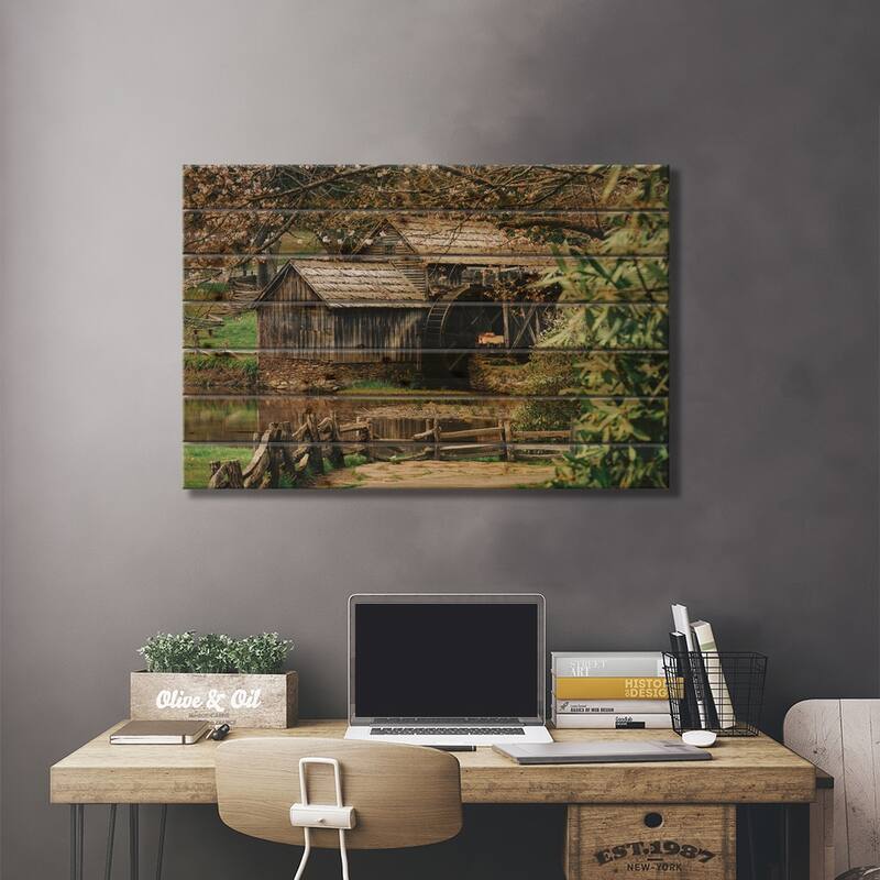Mabry Mill, Blue Ridge Parkway II Print On Wood by Jon Bilous - Multi-Color