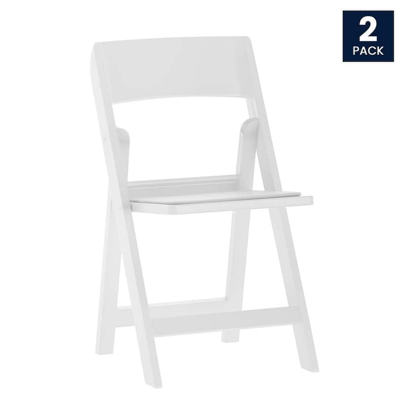 Set of 2 Commercial Resin Folding Event Chairs with Removable Padded Seats - 17.5"W x 18.25"D x 31.25"H