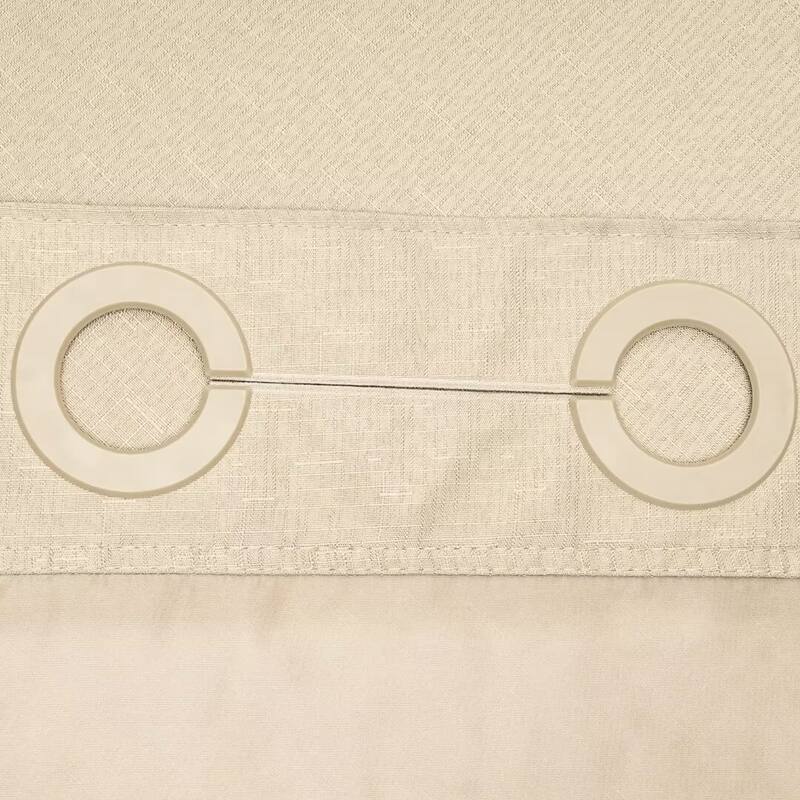 No Hook Slub Linen Texture Shower Curtain with PEVA Snap-in Liner