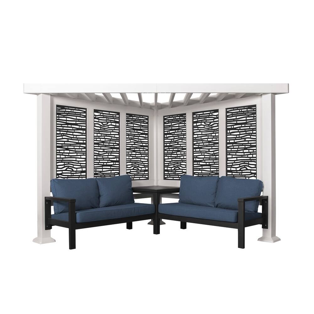 Backyard Discovery Ridgedale 12x8 Steel Cabana Corner Pergola, Seating