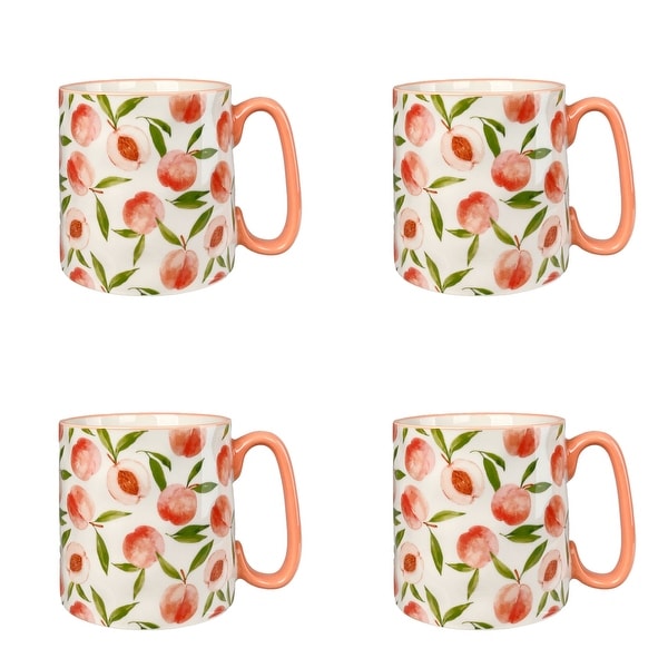 10 Strawberry Street Bella Set of 4 18 oz Mugs with Large Handles
