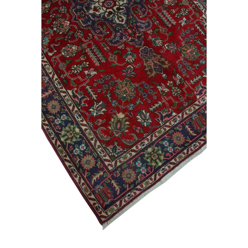 Semi Antique Morena Red/Ink Blue Rug - 4'8" x 6'6"