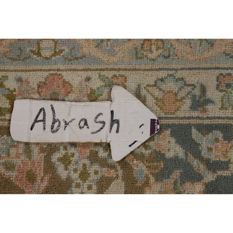 Distressed Kashan Persian Vintage Rug Handmade Wool Carpet - 9'6"x 13'4"