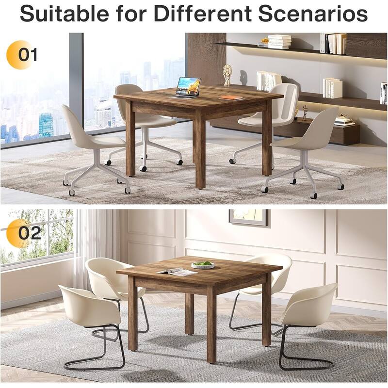 Modern Minimalist Wood 4-Person Square Conference Table/Desk for Meeting Room Seminar Room Boardroom
