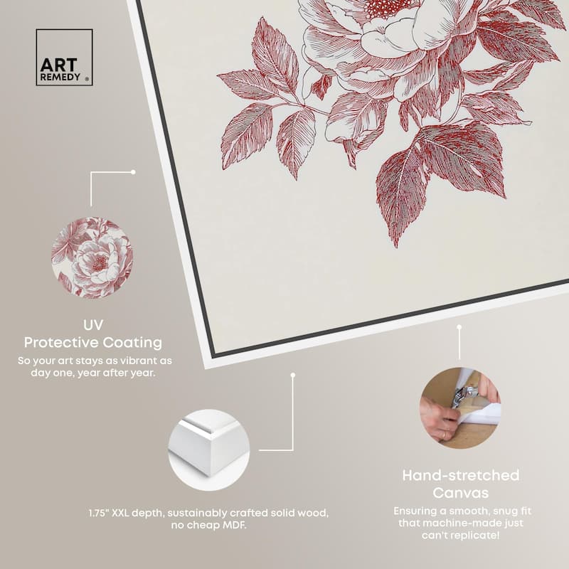Breezy Red Pencil Blooms Canvas by Art Remedy