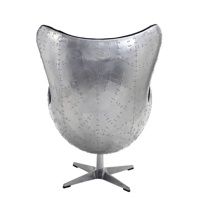 Bailee Aluminum Swivel Accent Chair with England Flag Pattern