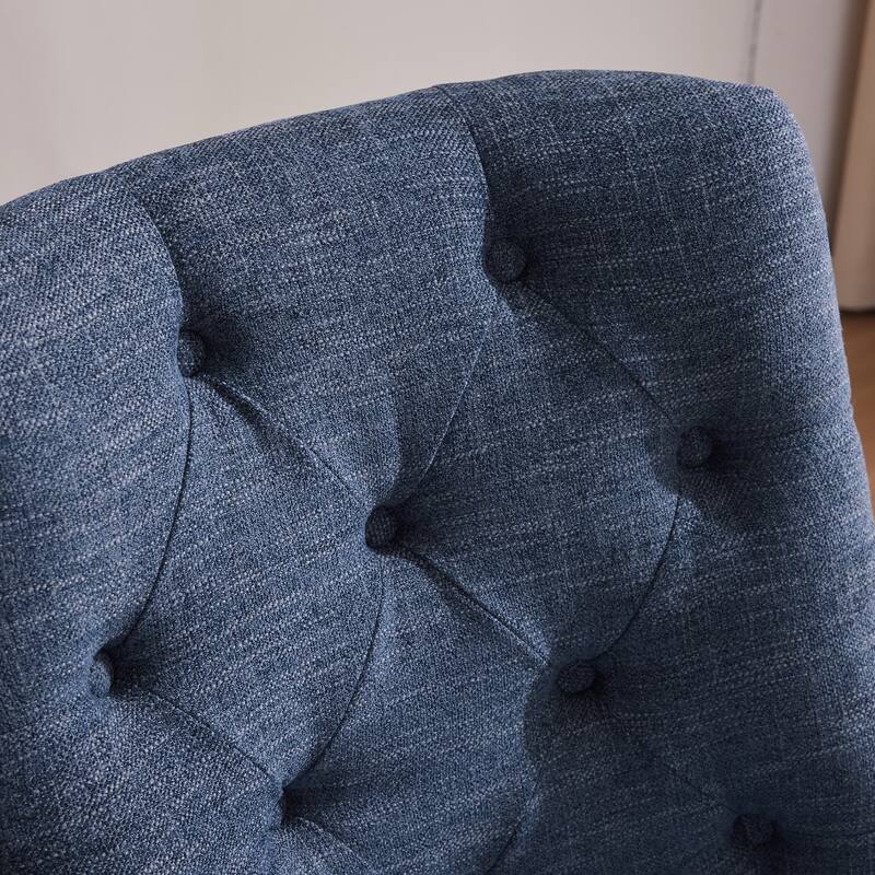 Chenille Fabric Swivel Desk Chair - Adjustable Height Armless Home Office