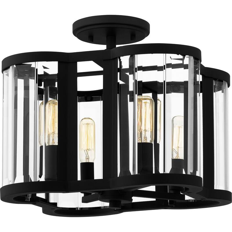 Quoizel Semi-Flush Mount 4-Light Semi-Flush Mount in Matte Black
