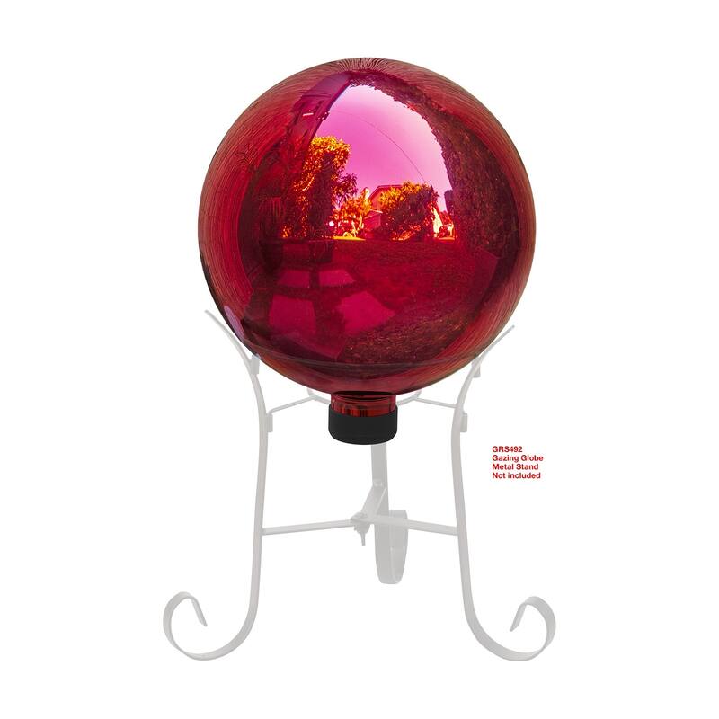 Alpine Corporation 10" Diameter Indoor/Outdoor Glass Gazing Globe Yard Decoration, Red