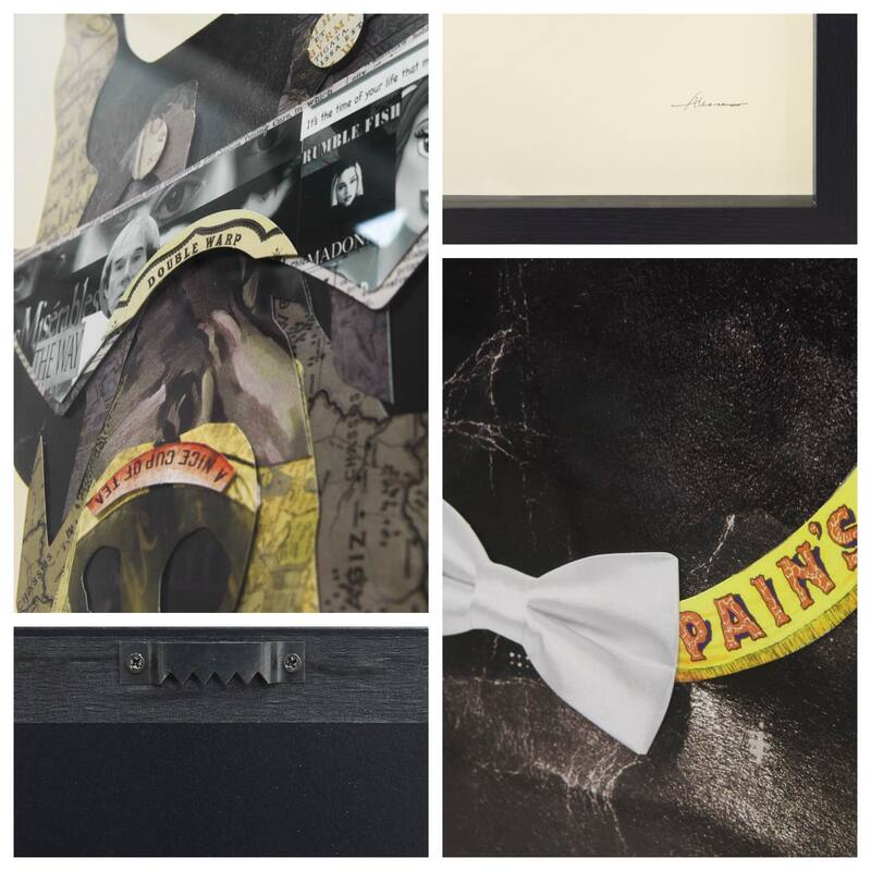 Empire Art "Doberman Pinscher" Alex Zeng's dimensional collage, under glass & a black shadow box frame