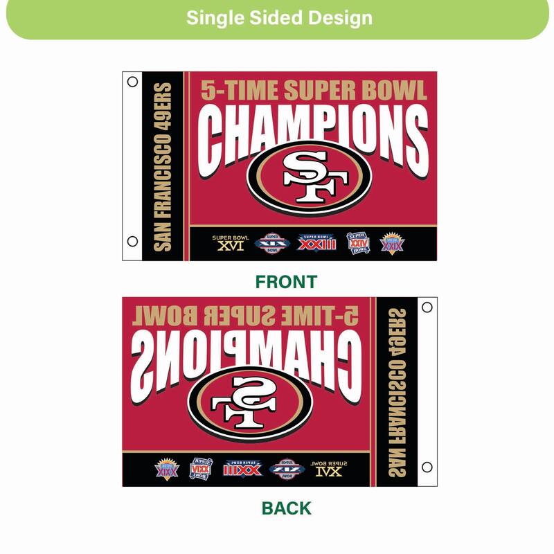 San Francisco 49ers Single Sided Flag w/ 2 Grommets, 3'x5'