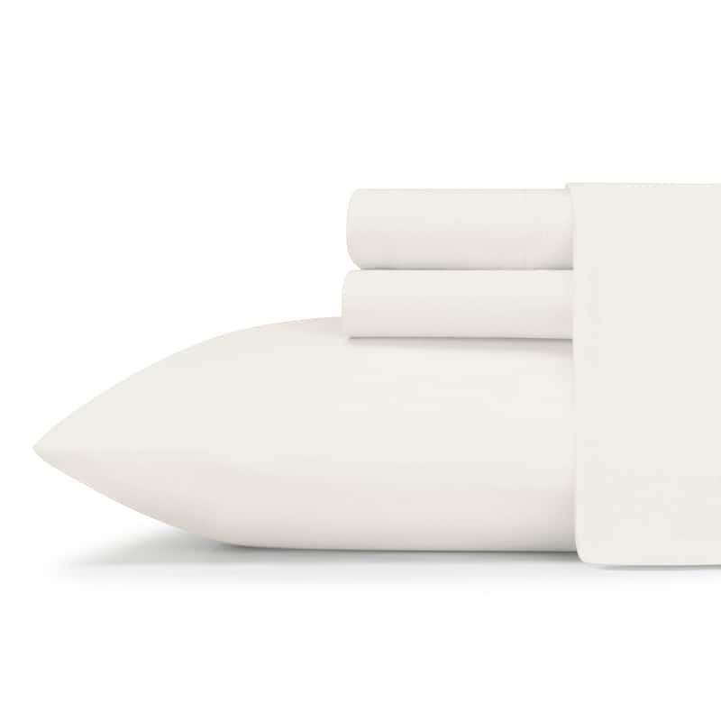Eddie Bauer Jersey Knit Solid Sheet Set - King - White
