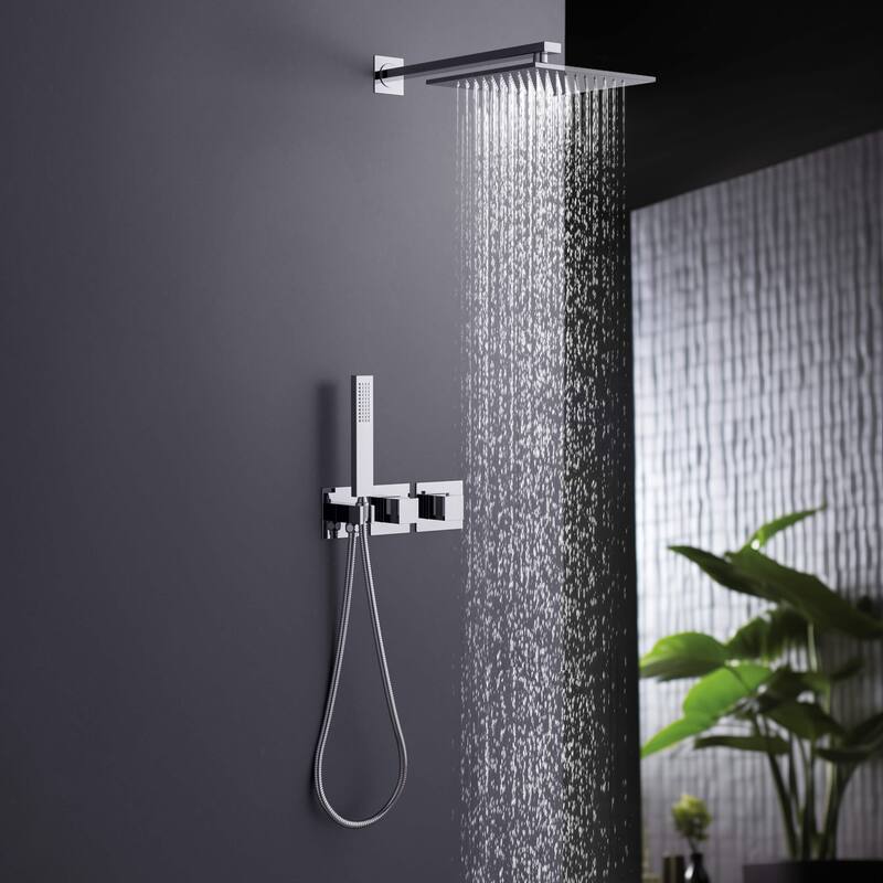 Cube 2 Function Thermostatic Shower System With Rough In Valve