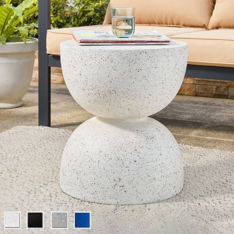 Glitzhome 18"H Modern MGO Faux Terrazzo Garden Stool Planter Stand - 15.75"L X 15.75"W X 17.75"H