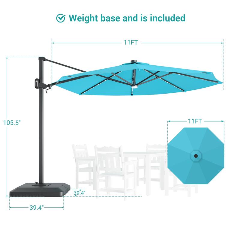 Sonkuki Outdoor 10FT LED Patio umbrella for Garden
