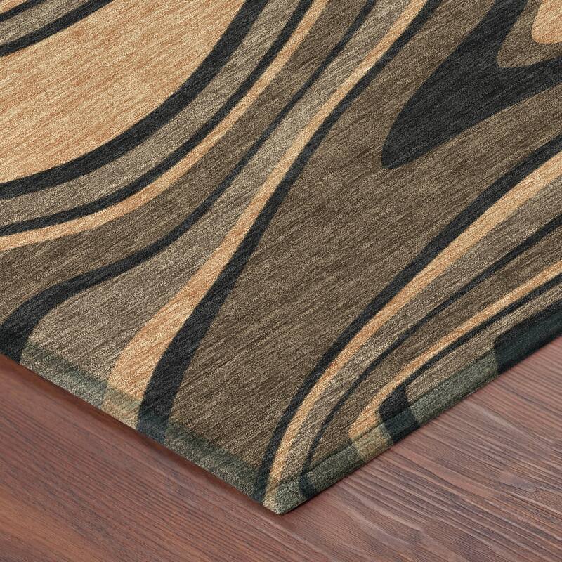 Machine Washable Indoor/ Outdoor Abstract Busey Chantille Rug