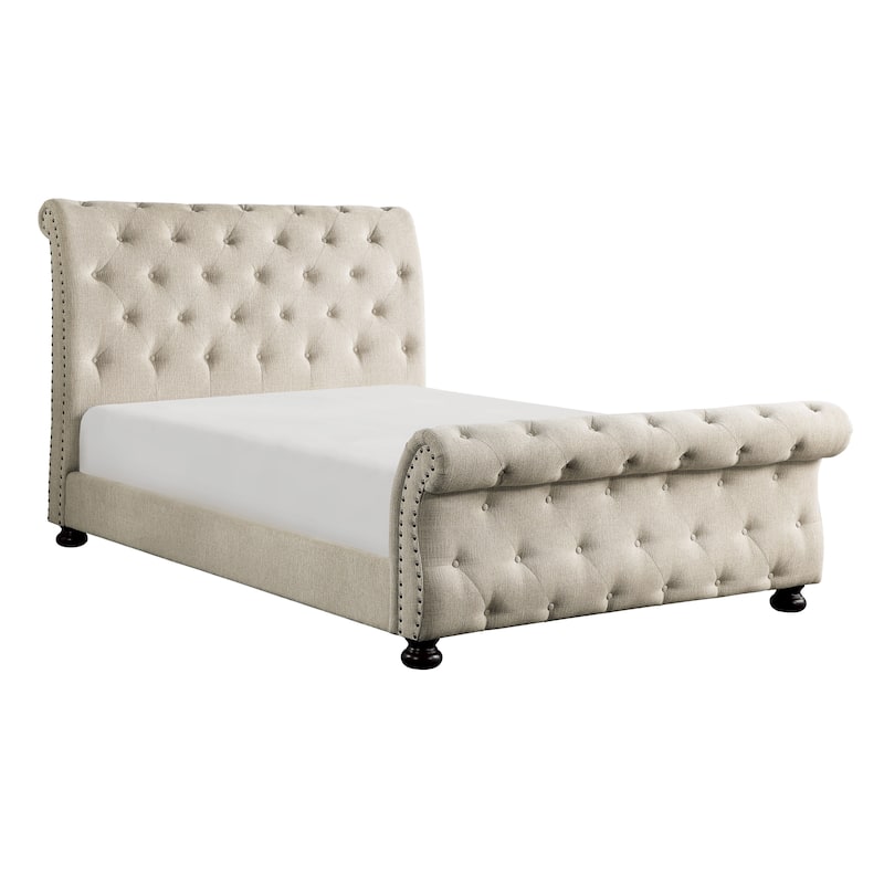 Clifton Upholstered Sleigh Bed - Queen