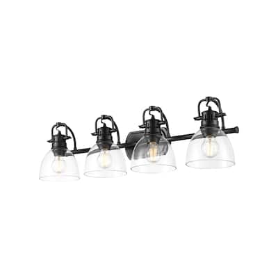 Golden Lighting 3602-BA4-BLK Duncan 4 Light 34" Wide Vanity Light