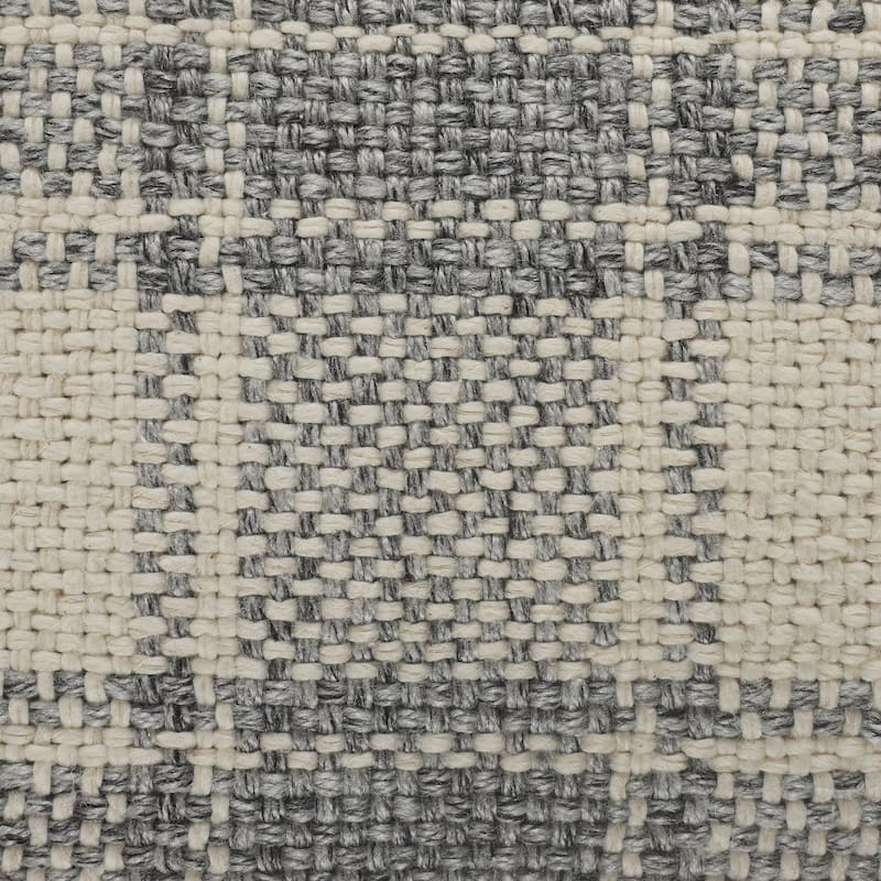 HomeRoots 20" X 20" White And Gray-Blue Polyester Plaid Zippered Pillow