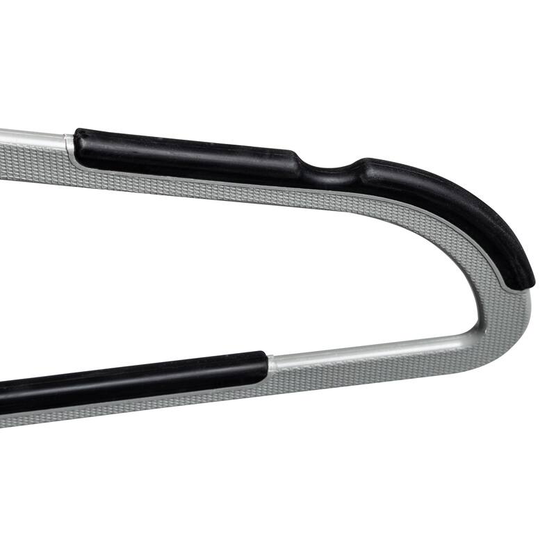 Grey/Black Rubber Grip No-Slip Plastic Hangers (15-Pack)