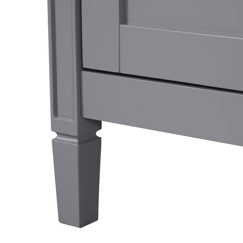 20"Bathroom Vanity with Ceramic Sink,Soft Close Door,Adjustable U-Shaped Shelf,Door Storage Rack,Modern Freestanding Cabinet