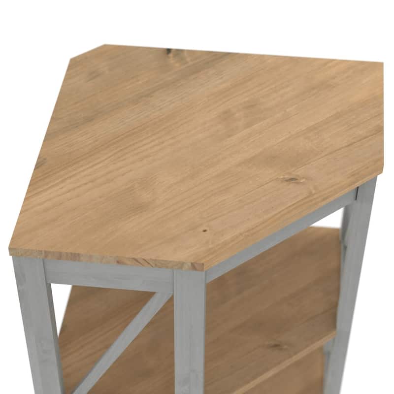 Wood Corner Bookcase 4 Shelf Corona