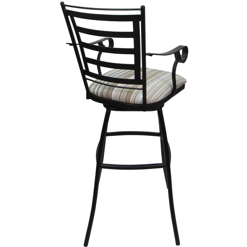 Set of 3 Outdoor Indoor Bar Stool Counter Extra Tall - Jenna with Arms