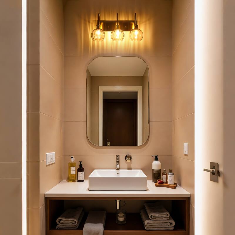 3-Light Dimmable Bathroom Vanity Light