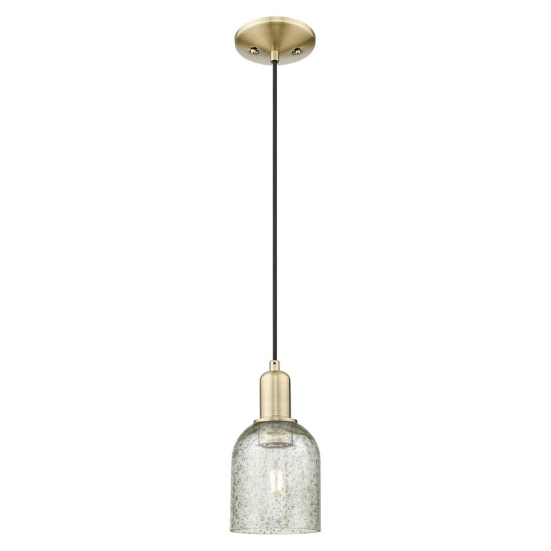 Innovations Lighting Endless Possibilities Arcadia - Caledonia - 1 Light 5" Cord Hung Mini Pendant - Antique Brass/Mica