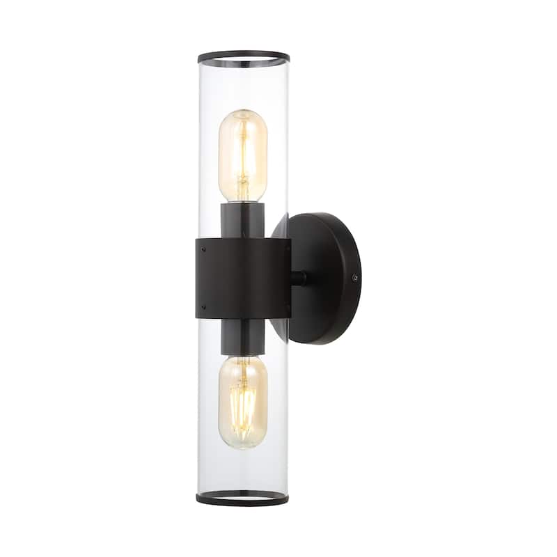 Cillian 15.5" 2-Light Mid-Century Modern Iron/Acrylic LED Sconce, by JONATHAN Y