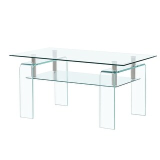 Modern Glass Coffee Table for Living Room - Bed Bath & Beyond - 39122246