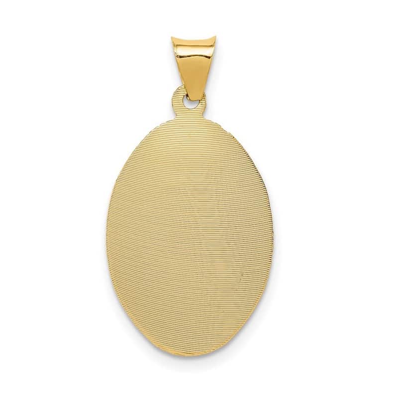 Curata 14k Yellow Gold 18" 27.8x15mm Oval Lady of Guadalupe Pendant Necklace