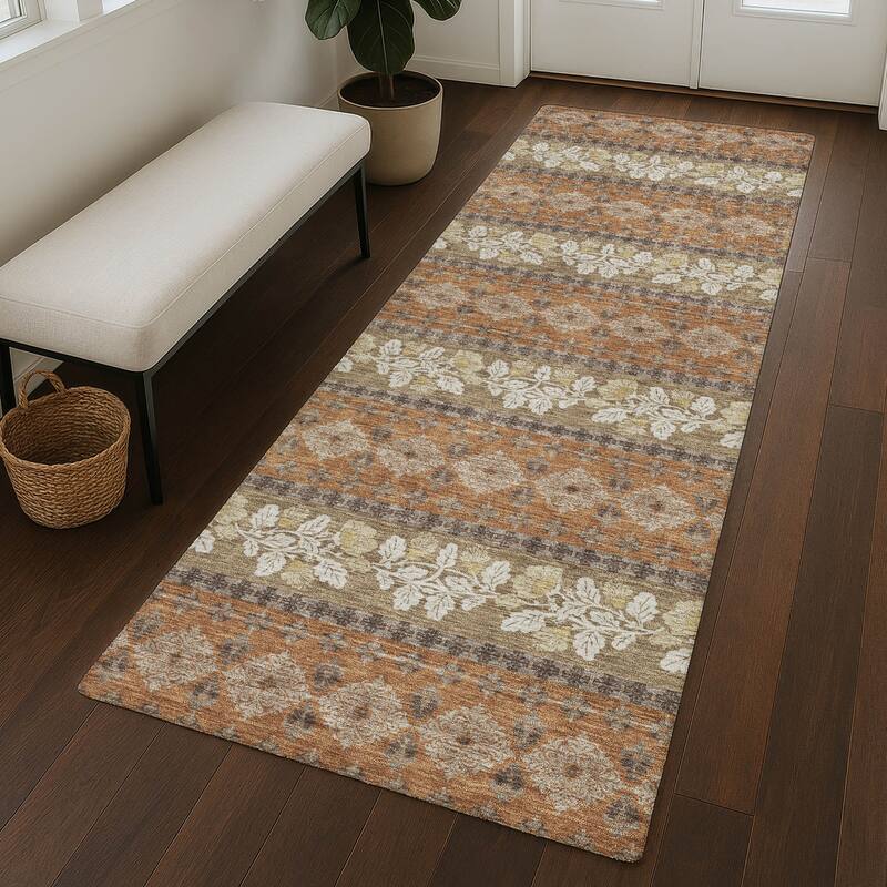 Machine Washable Indoor/ Outdoor Stripe Sochi Chantille Rug