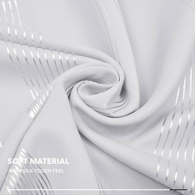 Deconovo Silver Wave 52 Width Curtain Panel Pair (2 Panel)