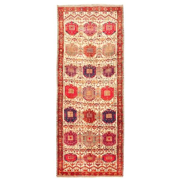 eCarpet Gallery Area Rug for Living Room Teimani Bordered Red Rug 3'10 x 6'10 356939 Hand-Knotted Wool Rug Bedroom 