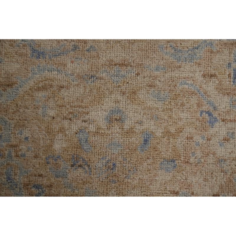 Hand Knotted Oriental 100% Wool Carpet Transitional Geometric Brown Oushak Area Rug - 3' 10'' X 2' 11''