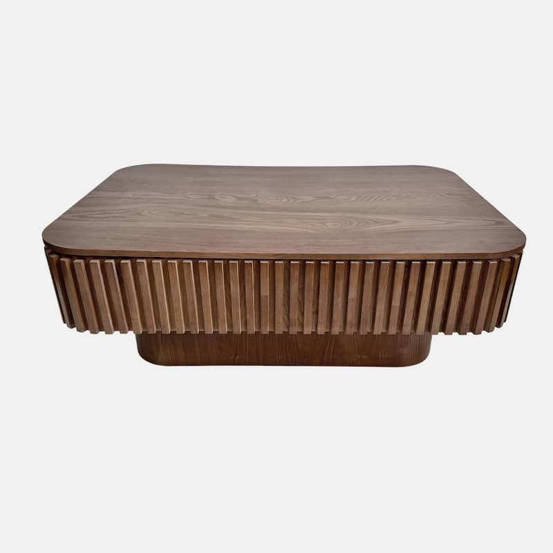 38.6" Modern Fluted Lift-Top Accent Coffee Table with Storage