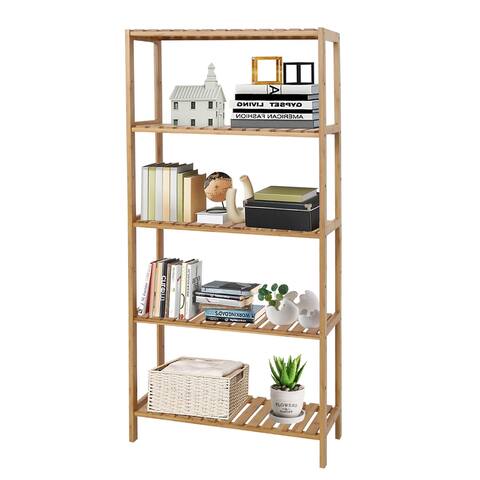 Kinbor Bamboo Bathroom Shelf Plant Flower Stand Tower Rack