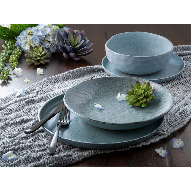 Sango Kaya Blue 16 Piece Stoneware Dinnerware Set, Service for 4