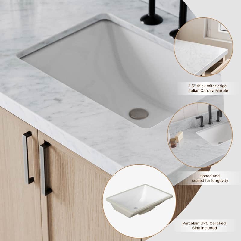 Ariel K73DCWRVO Kelly 73" Free Standing Double Basin Vanity Set with